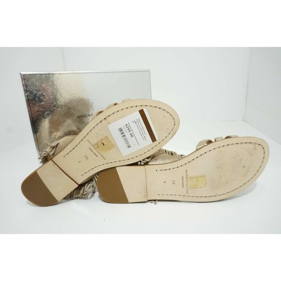 Sigerson Morrison Bross Light Gold Leather Women's Flats Sandals Size 8.5 M - Picture 10 of 10